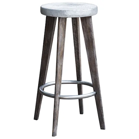 Maxen Hammered Top Bar Stool